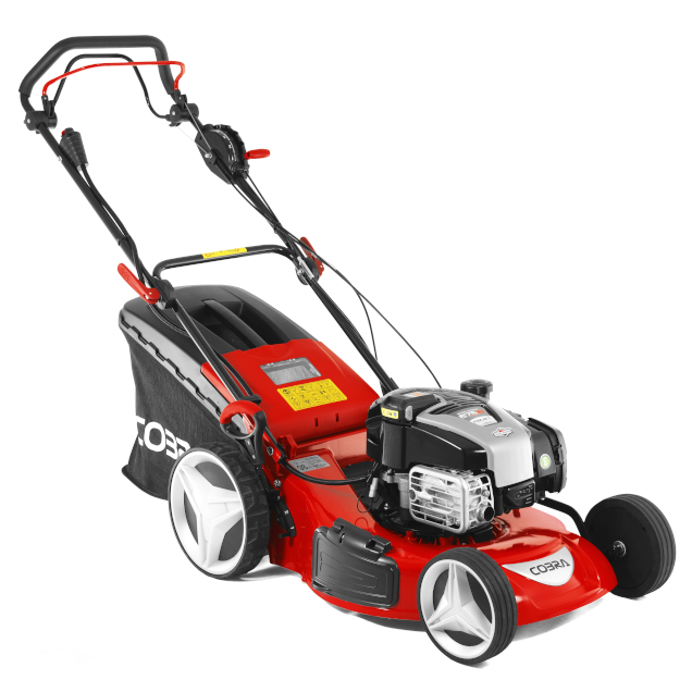 Order a A proven mower with a deluxe 4-in-1 cutting system, this self-propelled petrol mower offers a huge cutting width of 20